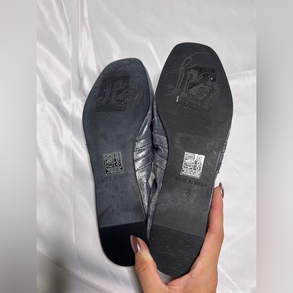 Free People Gemini Ballet Flats Mary Jane Metallic, size 8 - Picture 2 of 11